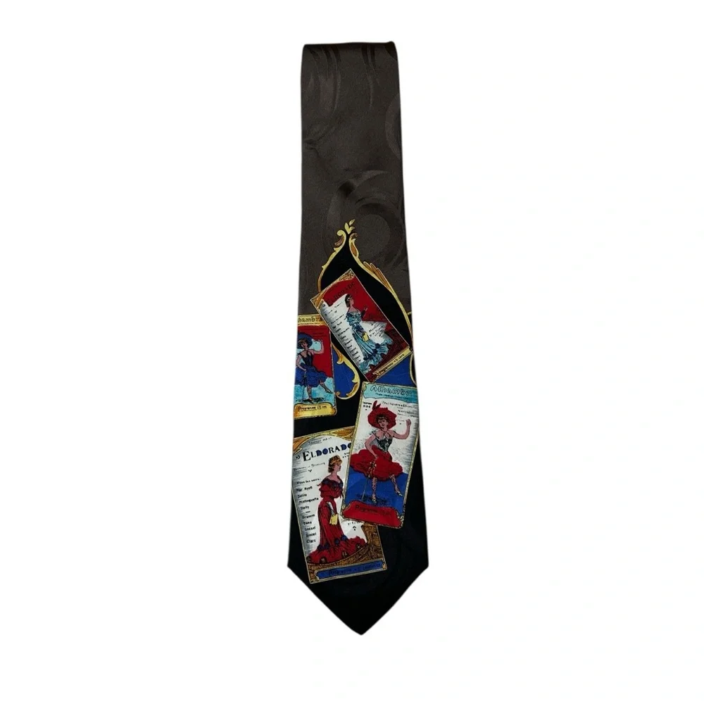 Silk Tie French Cabaret Poster Art Black Dramatic Alhambra Eldorado Mistinguette